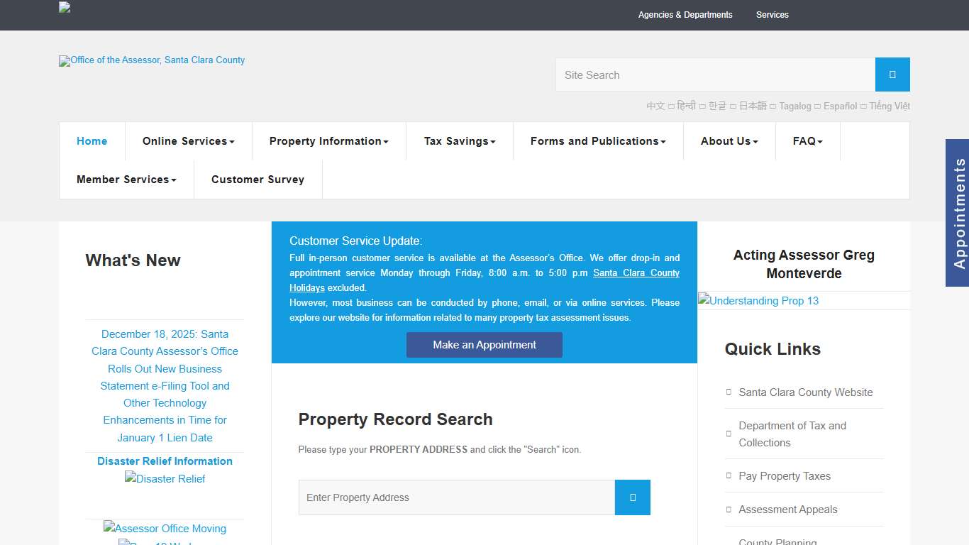 Santa Clara County Assessor's Public Portal